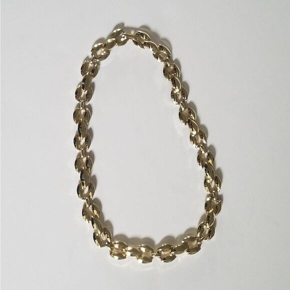 Gold Tone Chain Statement Necklace - Picture 4 of 5